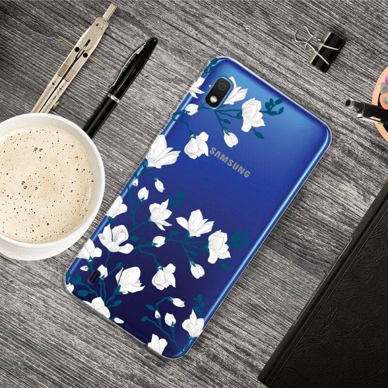 Cover Samsung Galaxy A10 Hvide Blomster