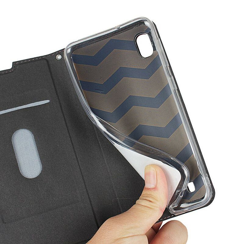 Cover Samsung Galaxy A10 Med Snor Flip Cover Imiteret Læder Klasserem