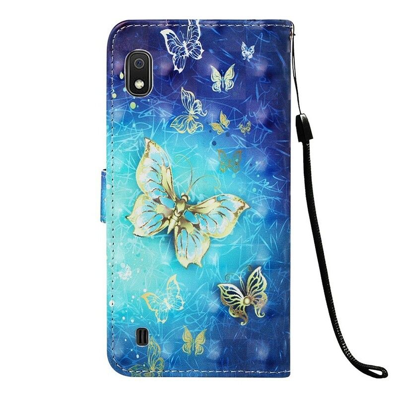 Flip Cover Samsung Galaxy A10 Gyldne Sommerfugle