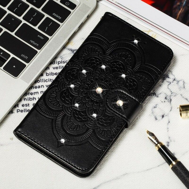 Flip Cover Samsung Galaxy A10 Mandala Og Diamanter