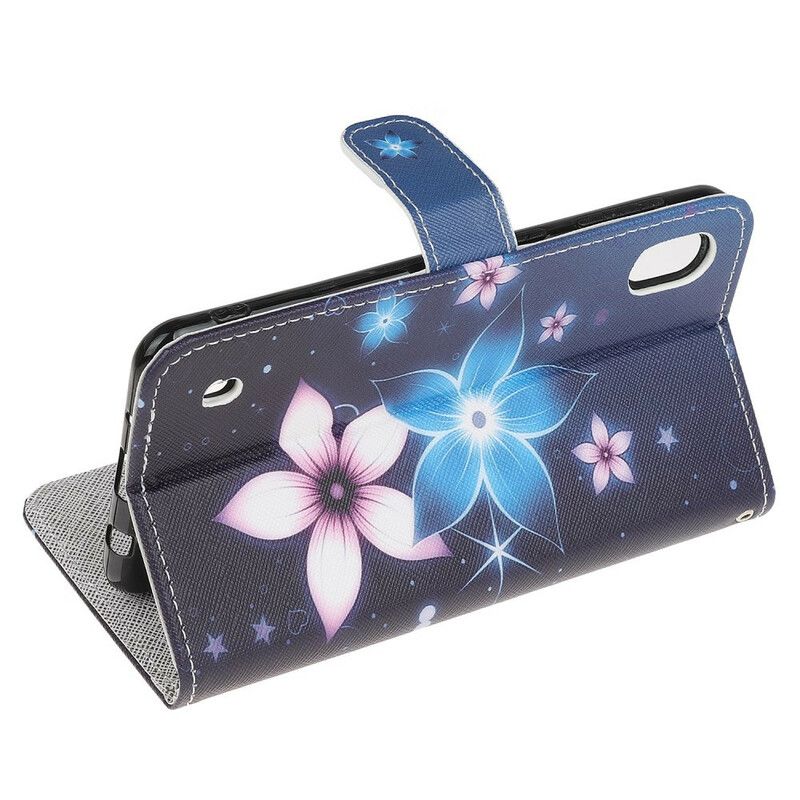 Flip Cover Samsung Galaxy A10 Med Snor Lunar Strap Blomster