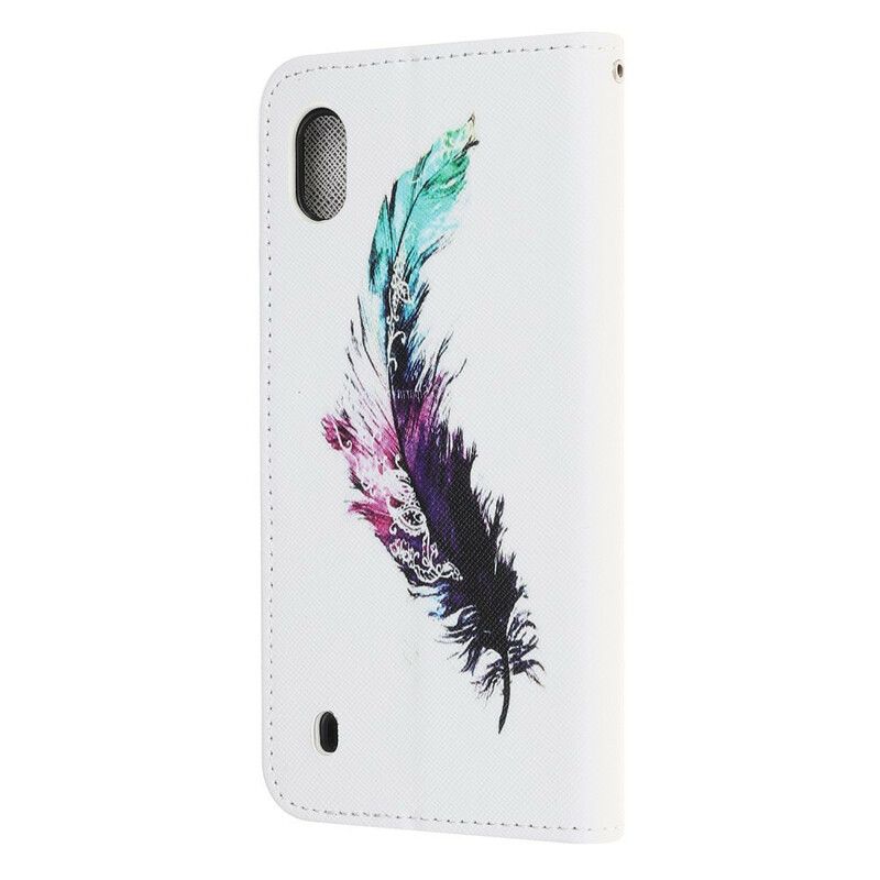 Flip Cover Samsung Galaxy A10 Med Snor Thong Fjer