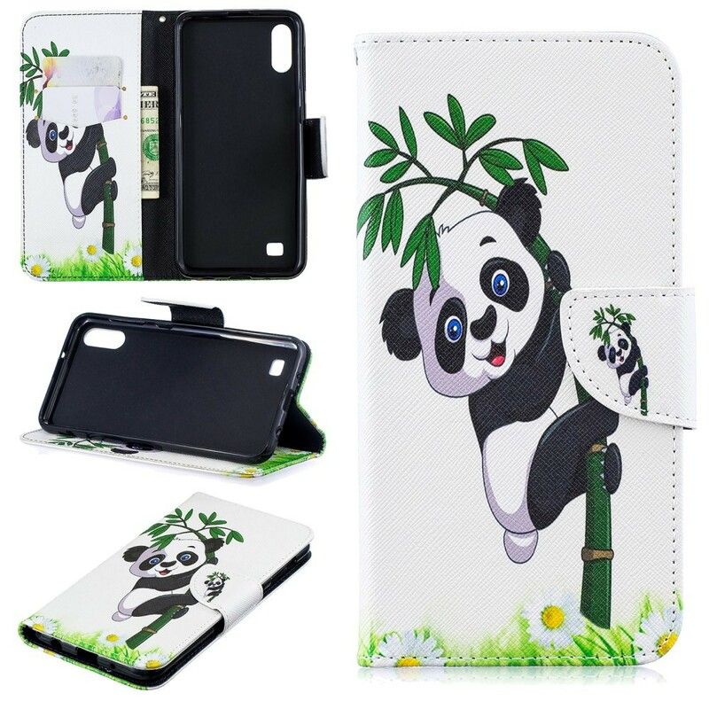 Flip Cover Samsung Galaxy A10 Panda På Bambus