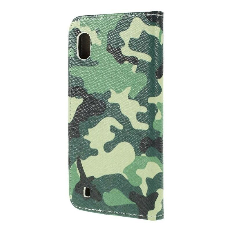 Læder Cover Samsung Galaxy A10 Militær Camouflage