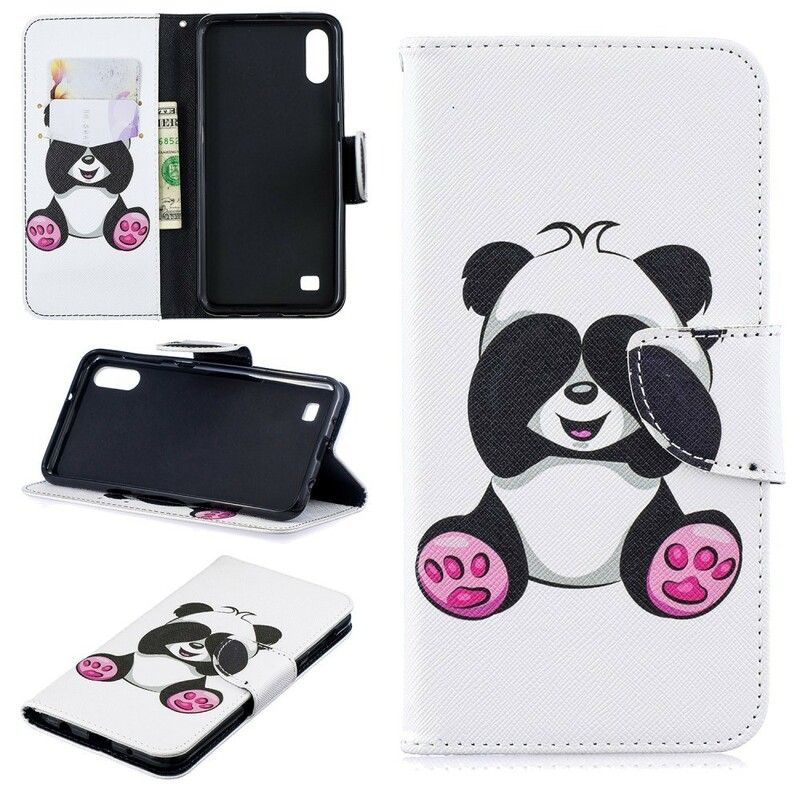 Læder Cover Samsung Galaxy A10 Panda Sjov