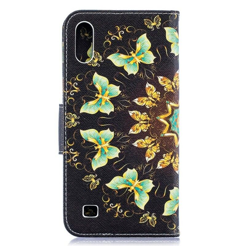 Læder Cover Samsung Galaxy A10 Sommerfuglemandala