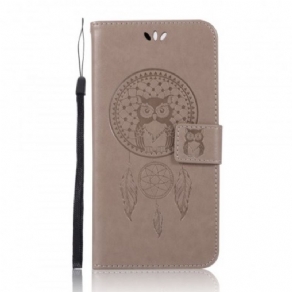 Flip Cover Honor View 20 Lædereffekt Catch Dreams Owl