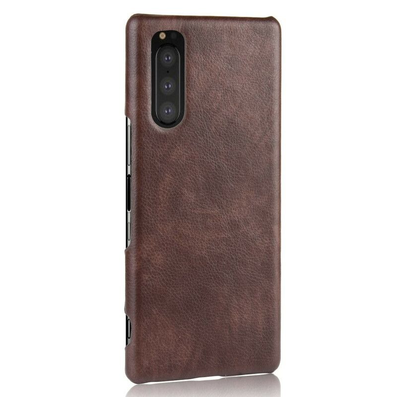 Cover Sony Xperia 5 Lichi-lædereffekt