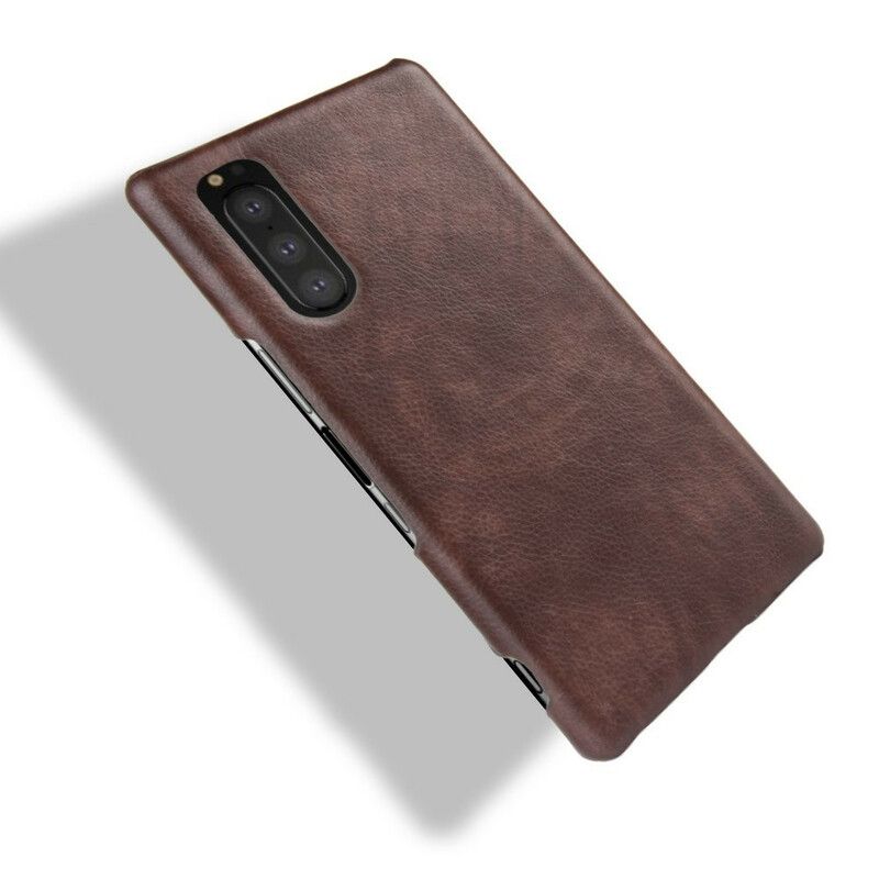 Cover Sony Xperia 5 Lichi-lædereffekt