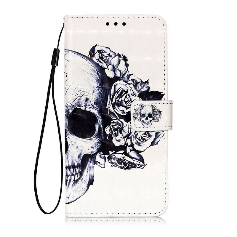 Flip Cover Sony Xperia 5 Blomsterskalle