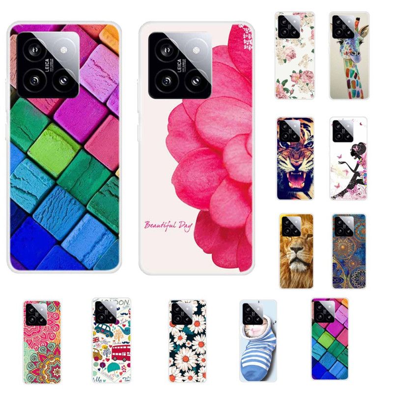 Cover Xiaomi 14 Telefon Etui Frihedsblomster