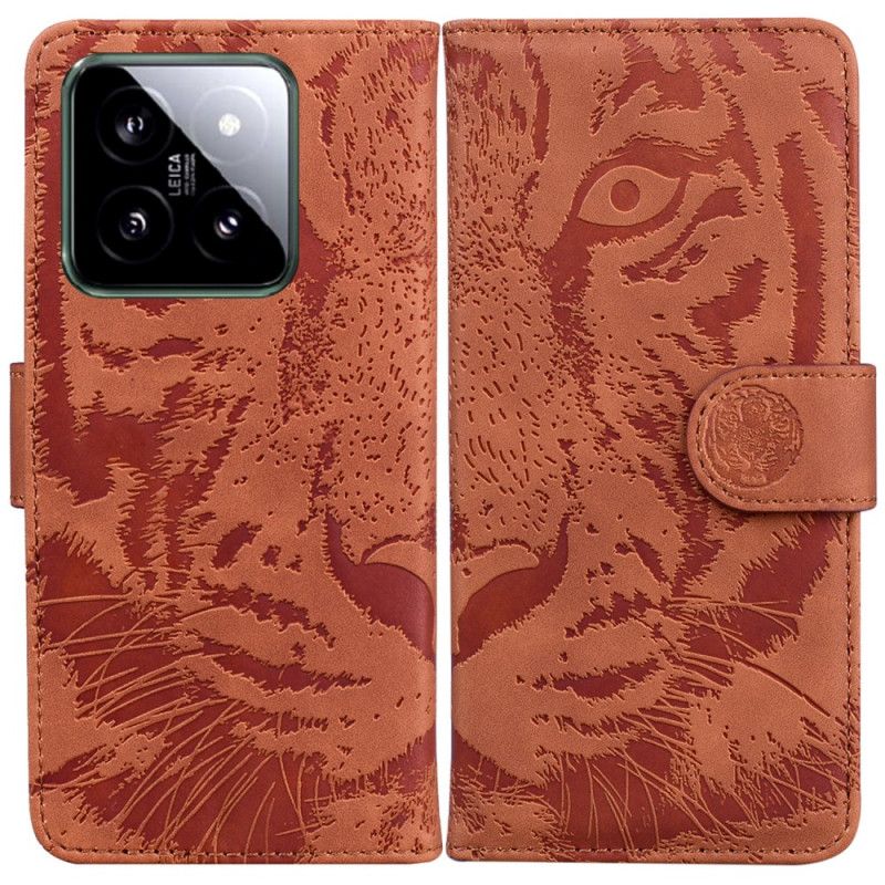 Flip Cover Til Xiaomi 14 Tiger Footprint