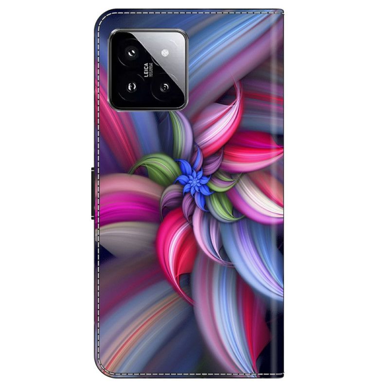 Flip Cover Xiaomi 14 Farverige Blomster