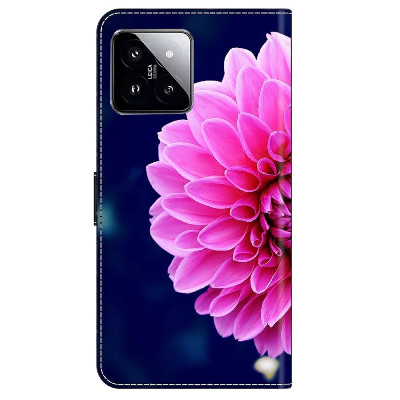 Flip Cover Xiaomi 14 Lyserød Blomst