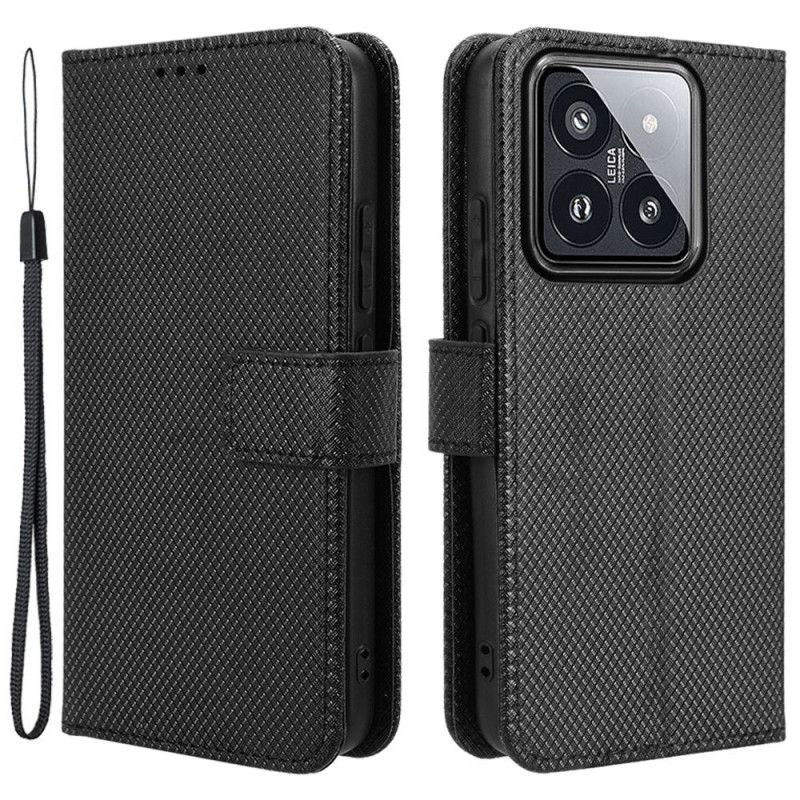 Læder Cover Xiaomi 14 Telefon Etui Prikket Tekstur