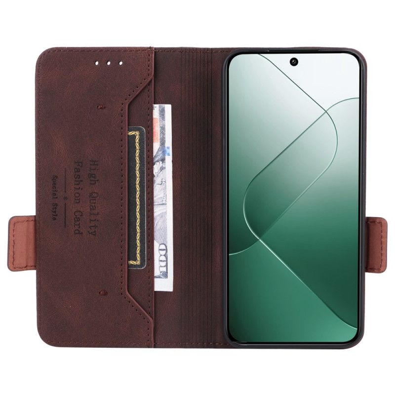 Læder Cover Xiaomi 14 Vintage Dobbeltlås