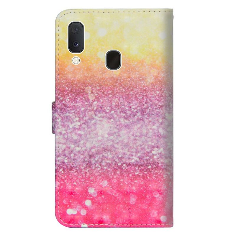 Flip Cover Samsung Galaxy A10e Magenta Glitter Gradient