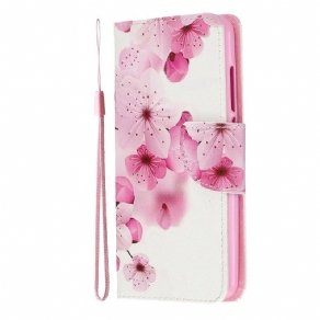 Flip Cover Xiaomi Redmi 7A Med Snor Blomsteropdagelse Med Rem