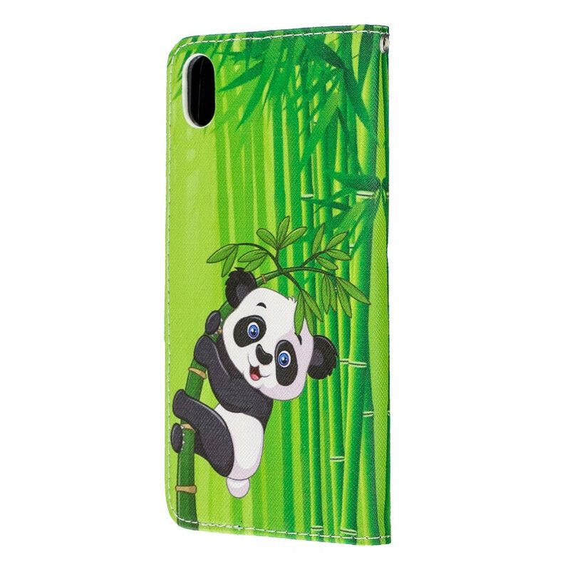 Flip Cover Xiaomi Redmi 7A Med Snor Panda På Bambusrem