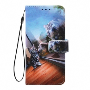 Læder Cover Xiaomi Redmi 7A Med Snor Magter Af Ernest The Strappy Cat