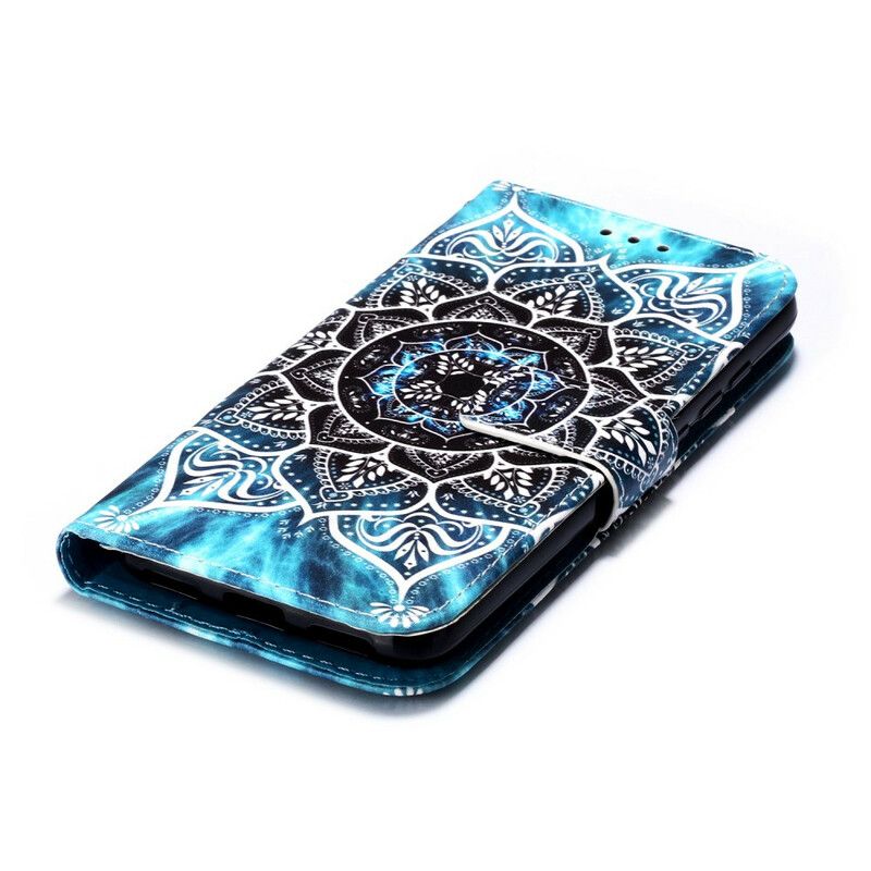 Læder Cover Xiaomi Redmi 7A Med Snor Sort Strappy Mandala