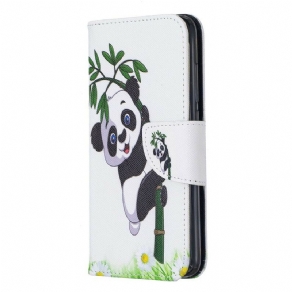 Læder Cover Xiaomi Redmi 7A Panda På Bambus