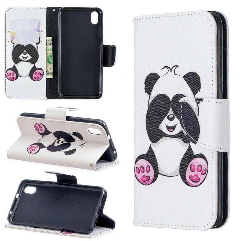 Læder Cover Xiaomi Redmi 7A Panda Sjov