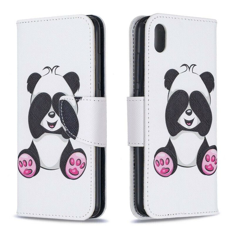 Læder Cover Xiaomi Redmi 7A Panda Sjov