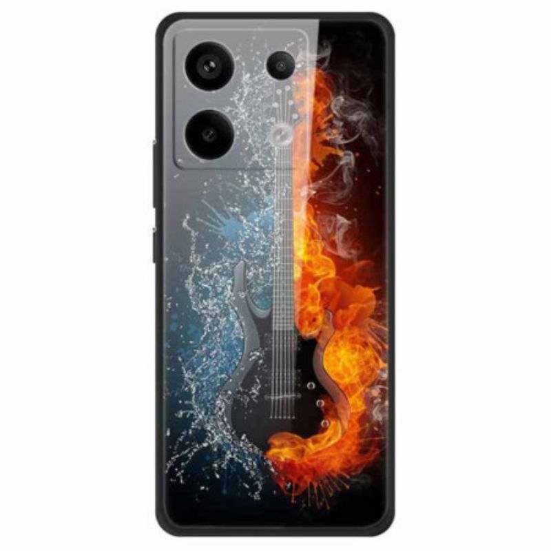 Cover Xiaomi Redmi Note 13 Pro 5g Hærdet Glasguitar Af Is Og Ild