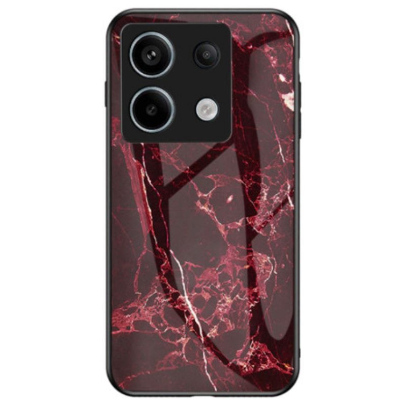 Cover Xiaomi Redmi Note 13 Pro 5g Rød Marmor Hærdet Glas