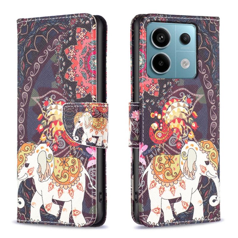 Flip Cover Til Xiaomi Redmi Note 13 Pro 5g Indisk Elefant