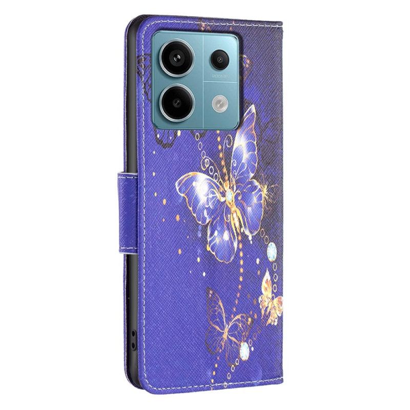 Flip Cover Xiaomi Redmi Note 13 Pro 5g Lilla Sommerfugle