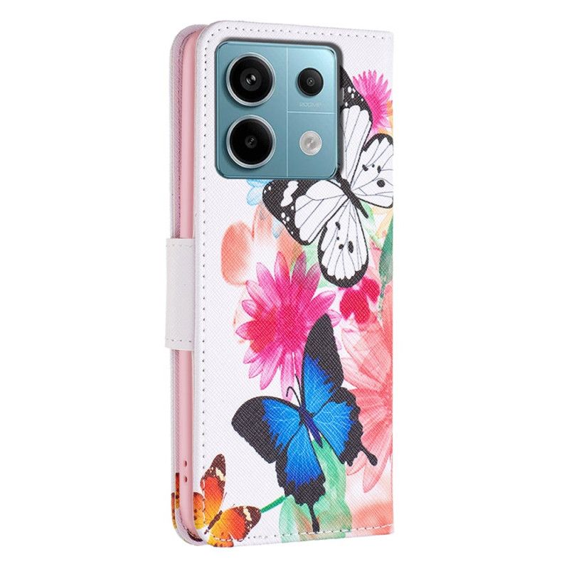 Flip Cover Xiaomi Redmi Note 13 Pro 5g To Akvarelsommerfugle