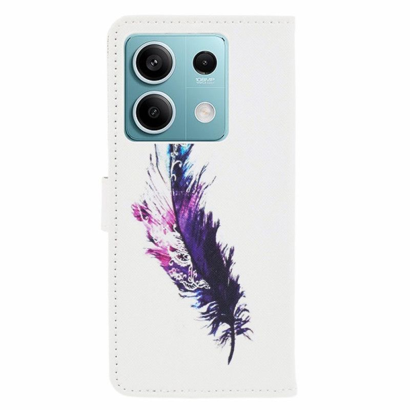 Læder Cover Xiaomi Redmi Note 13 Pro 5g Telefon Etui Fjer Med Rem