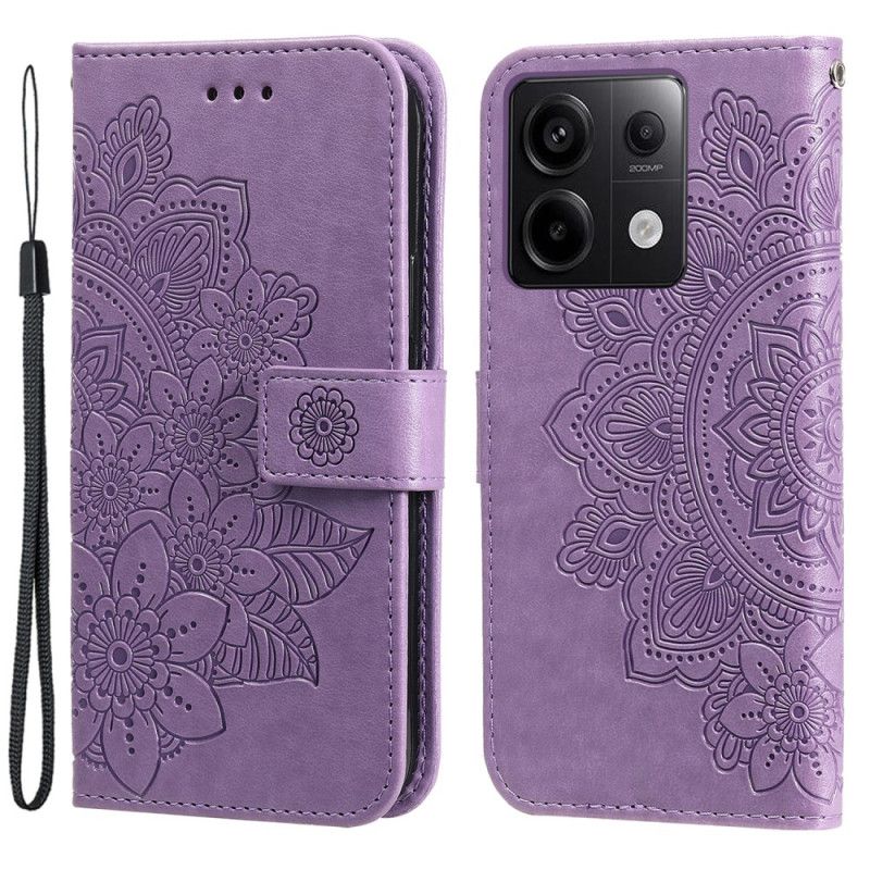 Læder Cover Xiaomi Redmi Note 13 Pro 5g Telefon Etui Mandala Med Snor