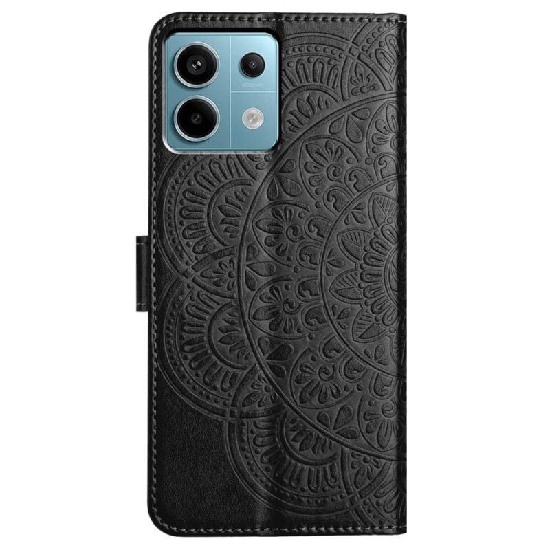 Læder Cover Xiaomi Redmi Note 13 Pro 5g Telefon Etui Trykt Mandala Med Rem