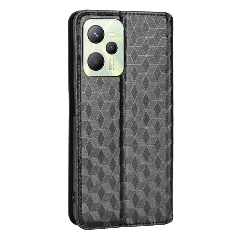 Cover Realme C35 Flip Cover Diamanter Og Terninger