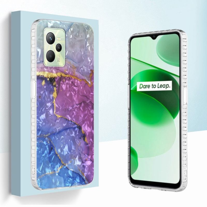 Cover Realme C35 Stilfuld Blå Marmor