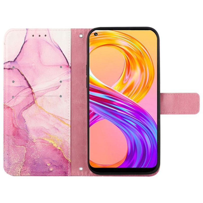 Flip Cover Realme C35 Med Snor Marmorrem