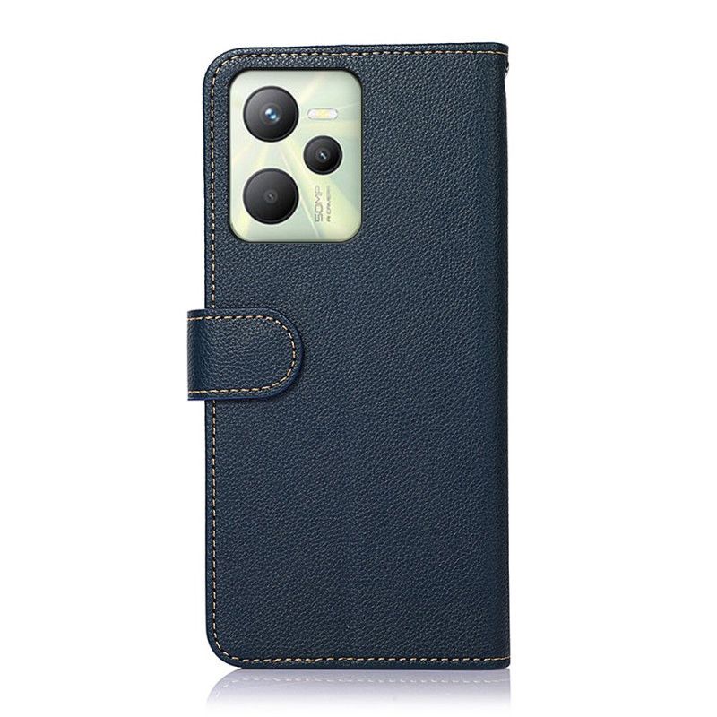 Læder Cover Realme C35 Med Snor Khazneh Lychee Texture Rfid-rem