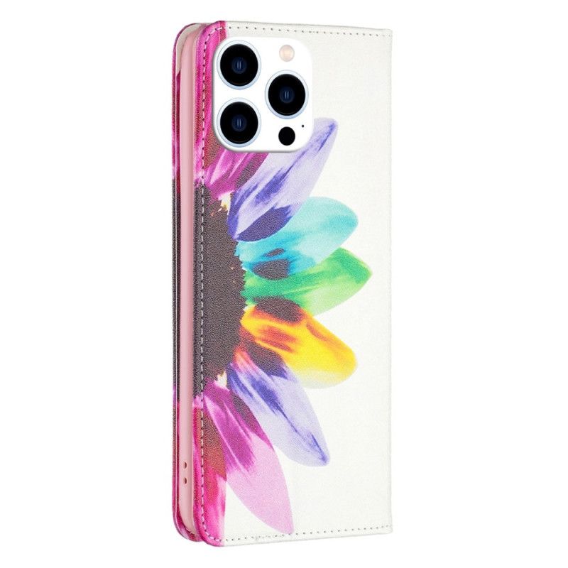 Cover iPhone 14 Pro Flip Cover Akvarelblomst