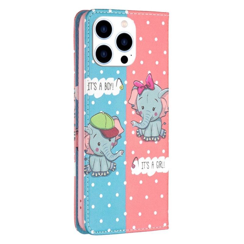 Cover iPhone 14 Pro Flip Cover Babyelefanter