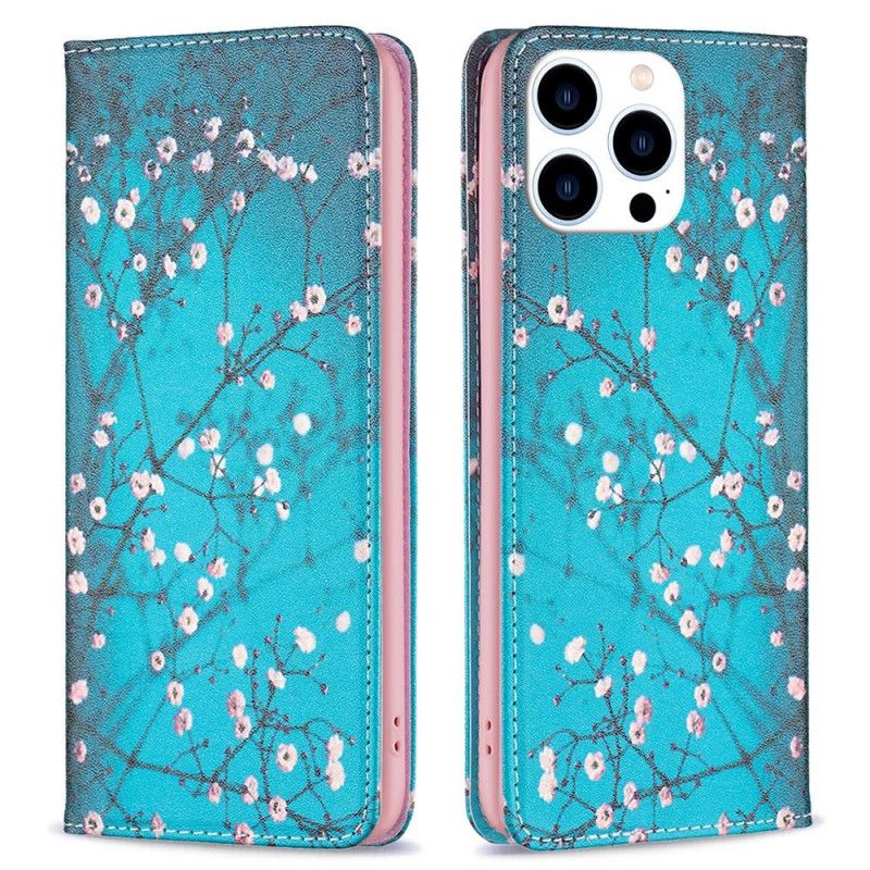 Cover iPhone 14 Pro Flip Cover Blomster