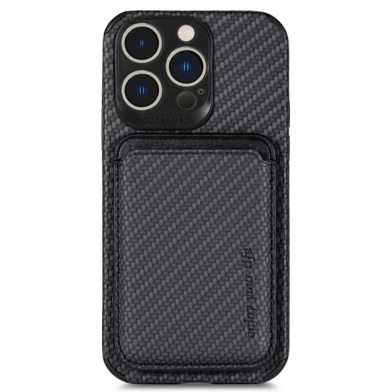 Cover iPhone 14 Pro Punge Etui Kulfiber Og Magnetisk Tegnebog