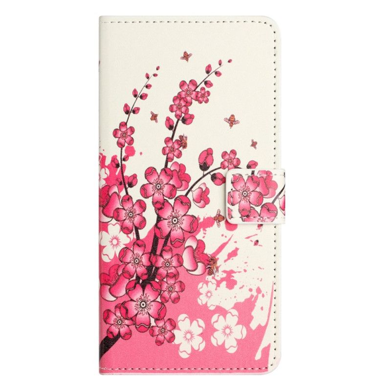 Flip Cover iPhone 14 Pro Tropiske Blomster