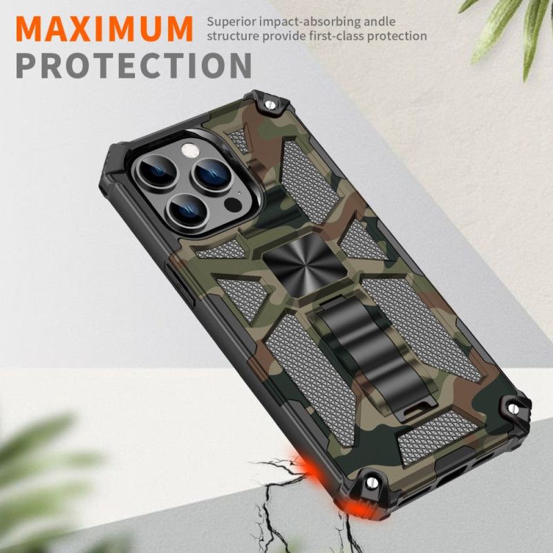 Mobilcover iPhone 14 Pro Camouflage Aftagelig Støtte