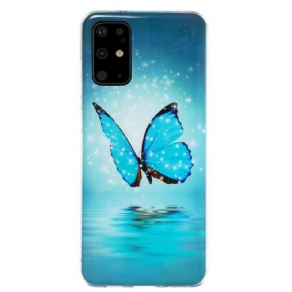 Cover Samsung Galaxy S20 Plus / S20 Plus 5G Fluorescerende Blå Sommerfugl