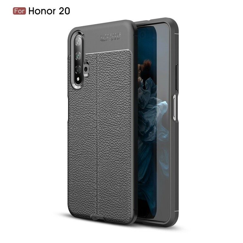 Cover Huawei Nova 5T / Honor 20 Litchi Double Line Lædereffekt