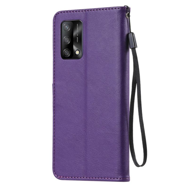 Flip Cover Oppo A74 4G Med Snor Lædereffektrem