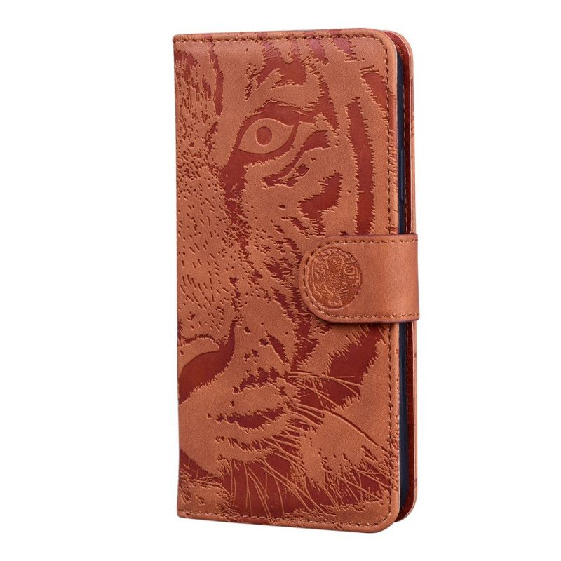 Flip Cover Oppo A74 4G Tiger Face Print